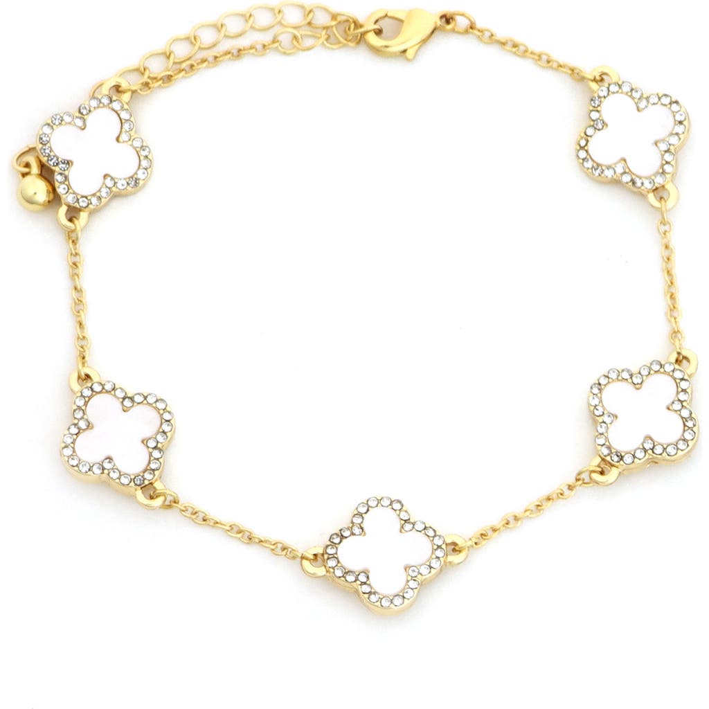 Panacea White Clover Station Chain Bracelet