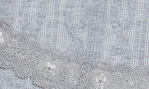 Elodie Lace Tie Front Top In Heather Grey
