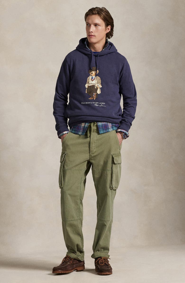 Polo Ralph Lauren Polo Bear Hoodie, Alternate, color, Fa25 Faded Blue Hrtg Bear