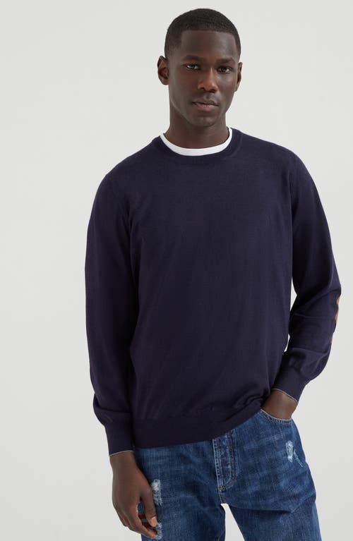 Brunello Cucinelli Men Wool Sweater In Navy Blue