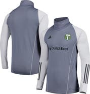 adidas Men's adidas Gray Portland Timbers Warm Raglan COLD.RDY Top