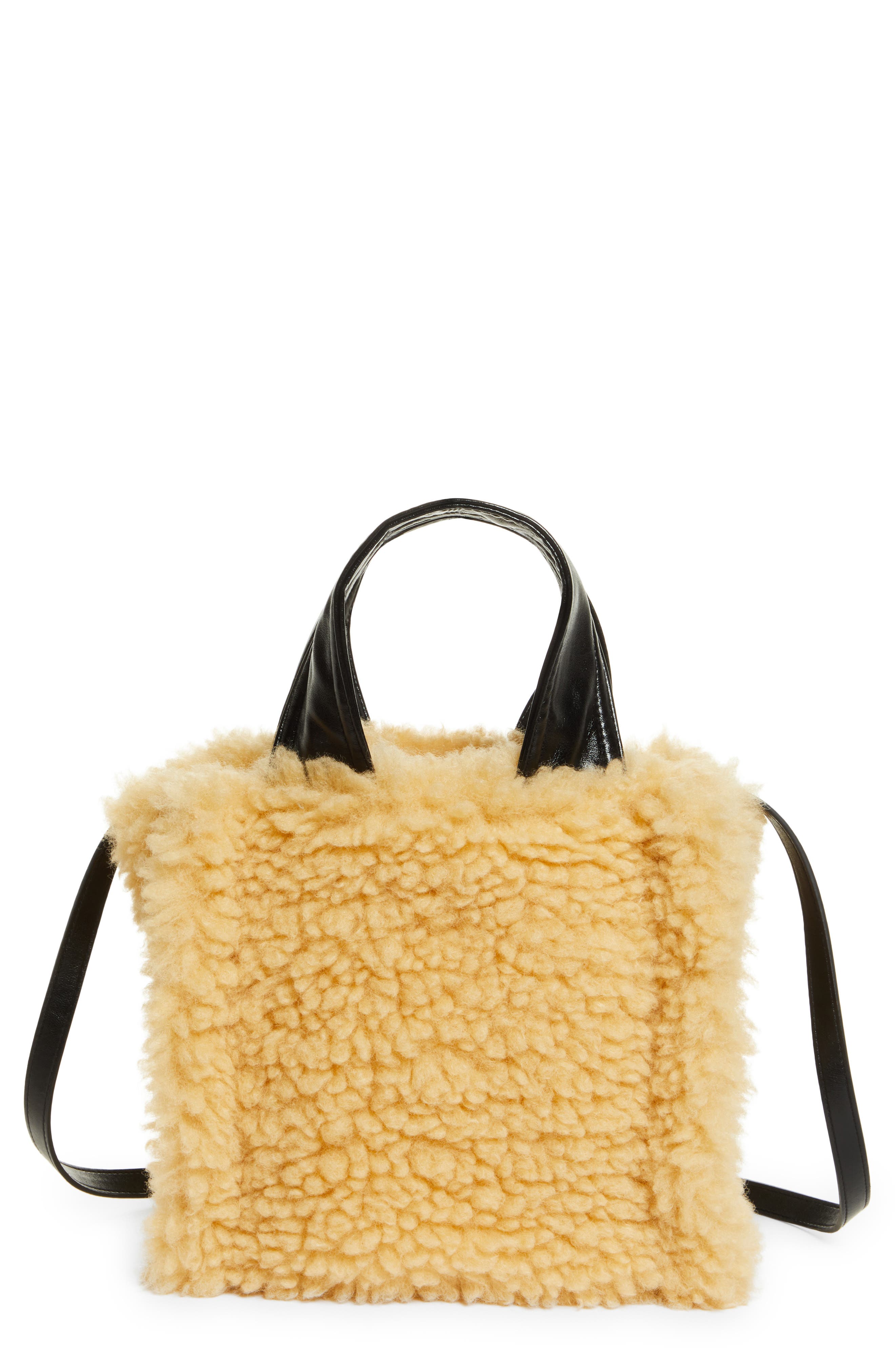 Stand Studio Lucille Faux Fur Tote Bag, Main, color, 