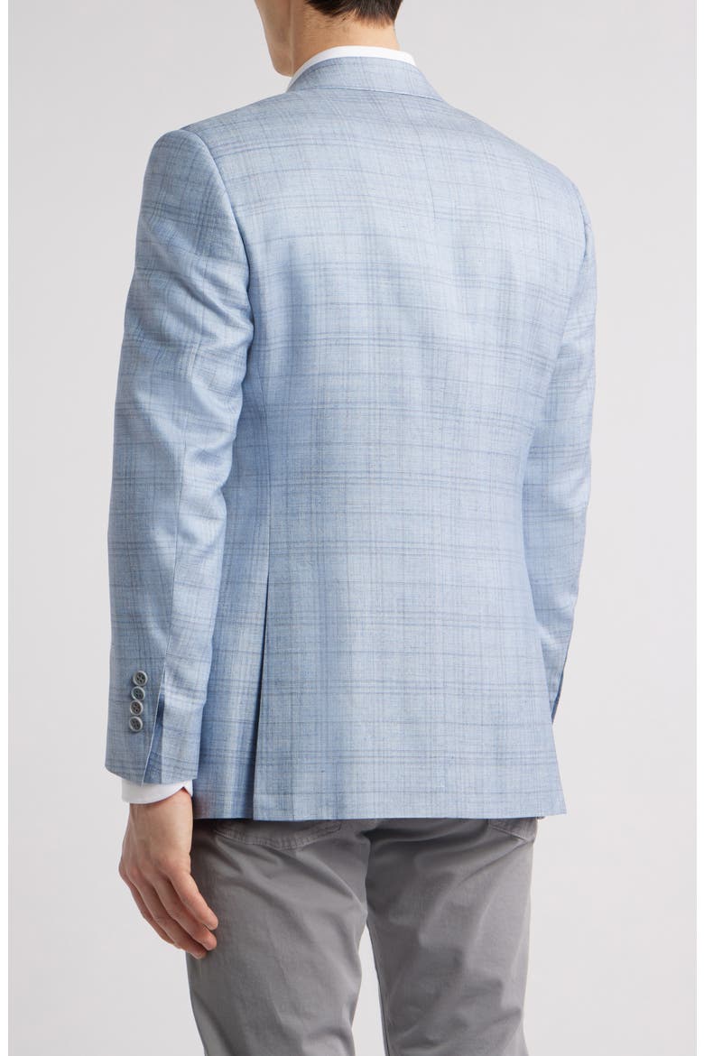 Siena Regular Fit Plaid Wool & Silk Blend Sport Coat, Alternate, color, LIGHT BLUE