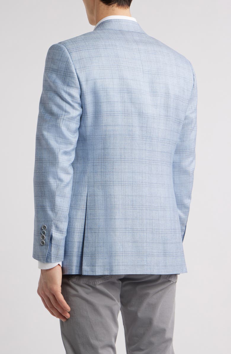 Canali Siena Regular Fit Plaid Wool & Silk Blend Sport Coat, Alternate, color,