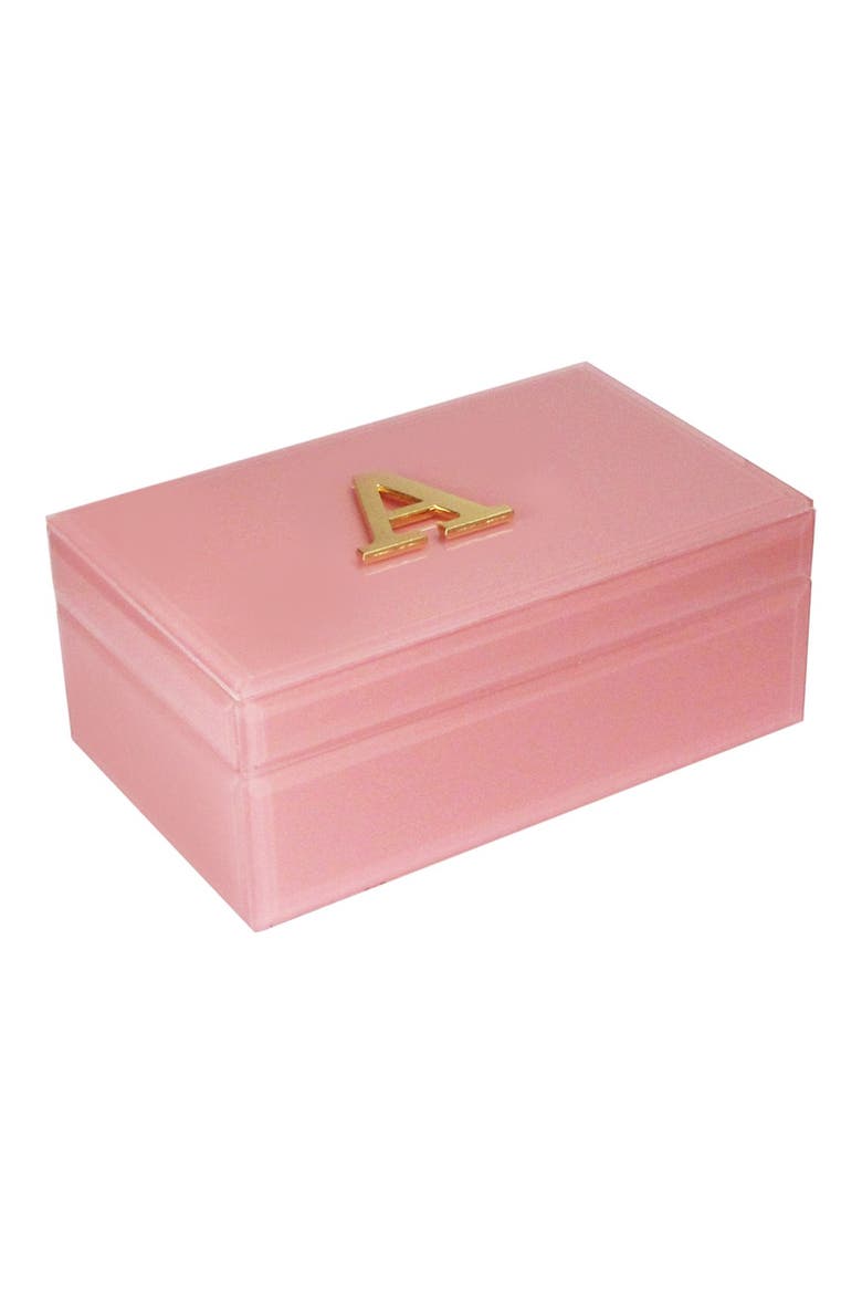 Monogram Jewelry Box, Main, color, ROSE - A