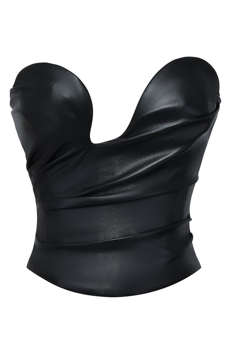 HOUSE OF CB Saffira Faux Leather Corset, Alternate, color, 