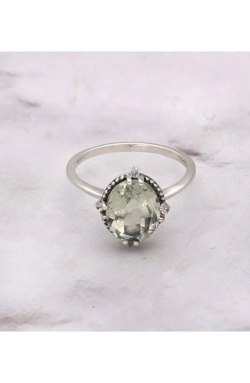 Ys Gems Green Amethyst Ring In Green