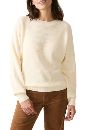 Faherty Sunwash Organic Cotton Crewneck Sweater In Gray