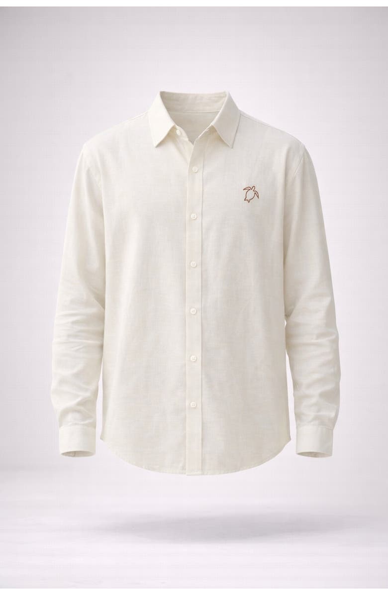 Sable Careya Linen-blend Embroidered Button-down Shirt, Main, color, Ivory (Off-White)
