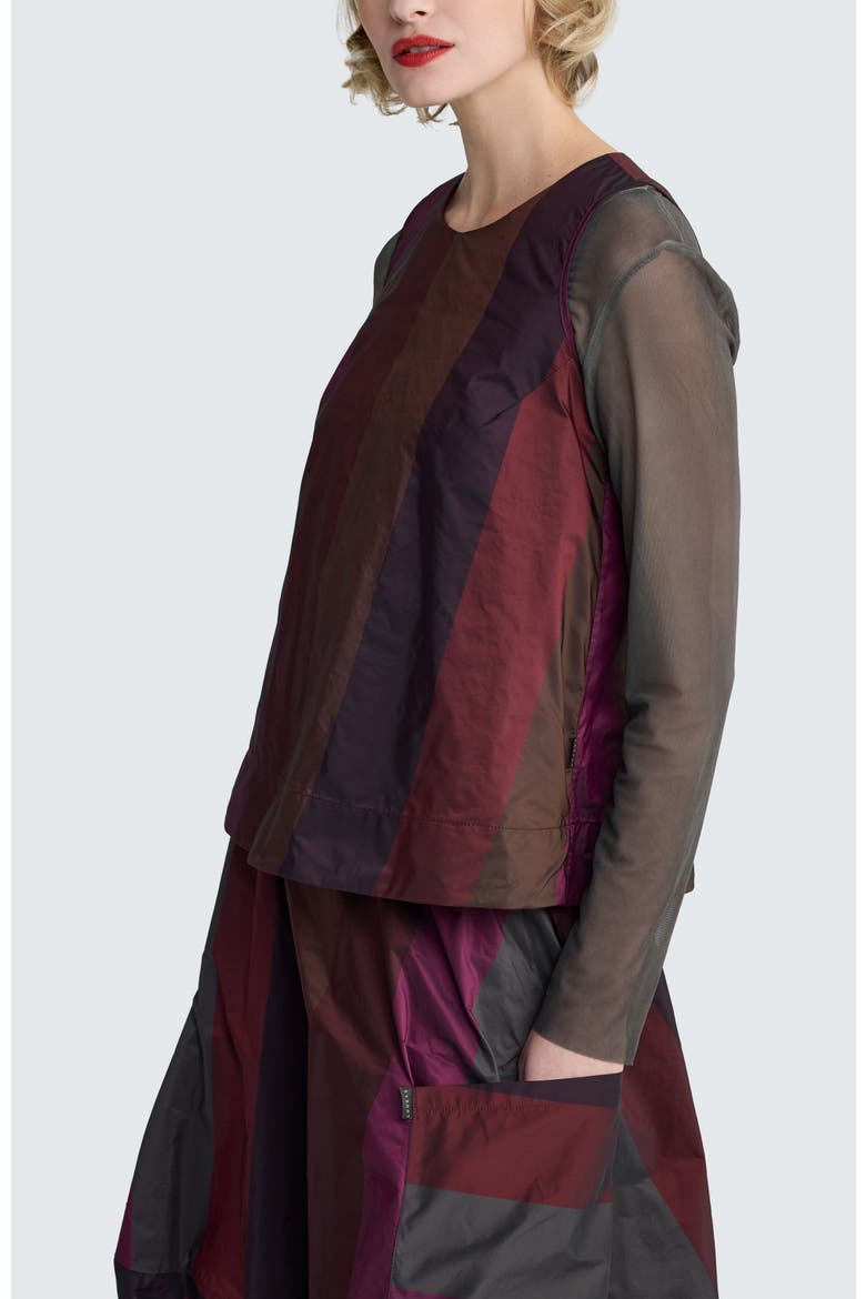 Tamara Taffeta Top, Alternate, color, Dark Scarlet