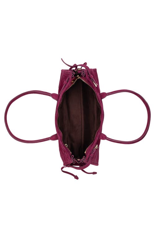 Jeffrey Campbell Pesky Leather Shoulder Bag In Magenta Suede