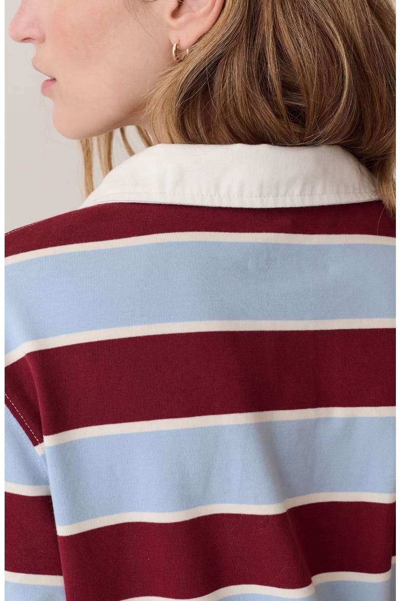 Miracle Jersey Stripe Rugby Polo, Alternate, color, SKY AND CABERNET