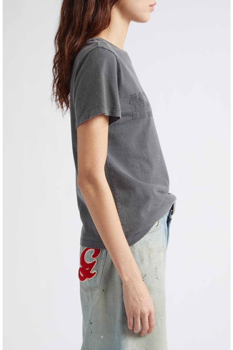 Distressed Cotton Logo Tee, Alternate, color, ANTHRACITE
