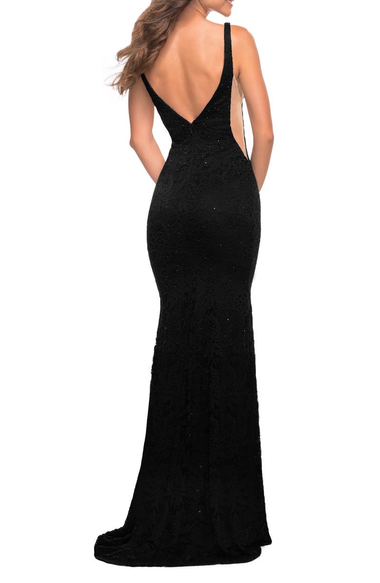 La Femme Illusion Inset Lace Gown, Alternate, color,