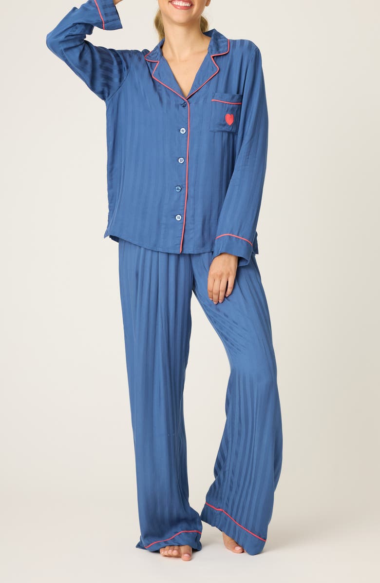 PJ Salvage LA Rose Jersey Pajamas, Main, color, Harbor
