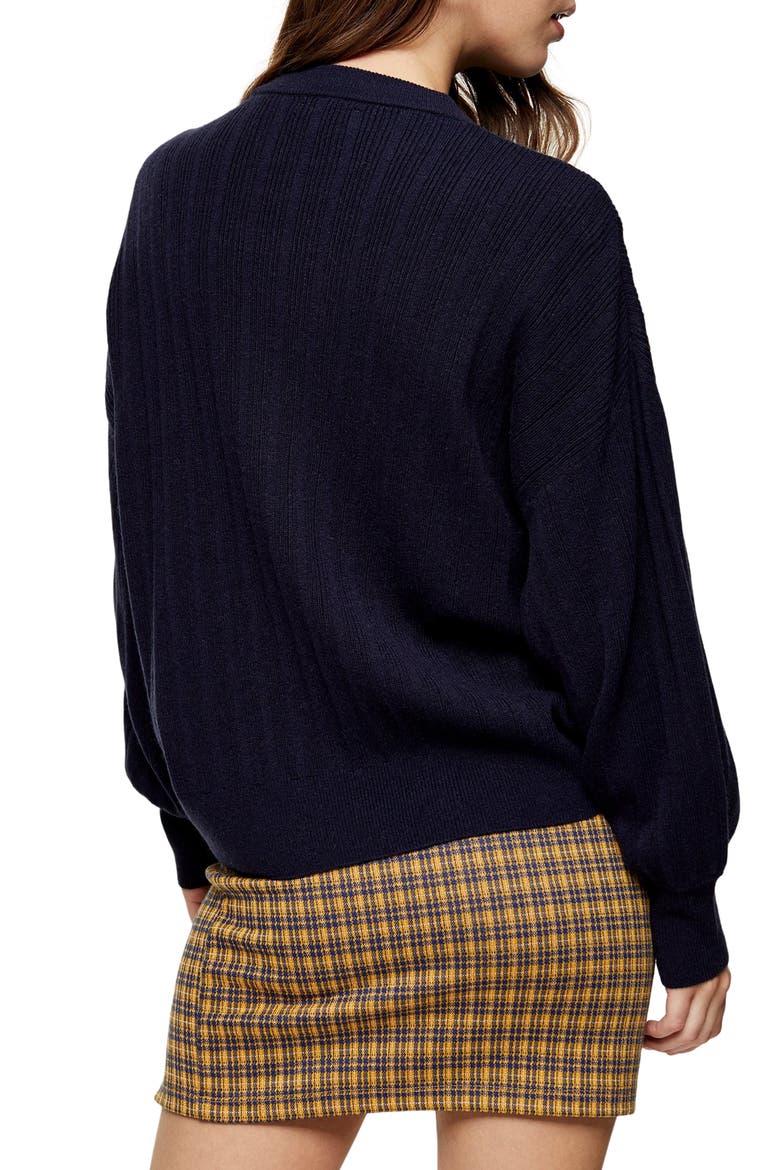 Drop Armhole Crew Sweater, Alternate, color, NAVY BLUE