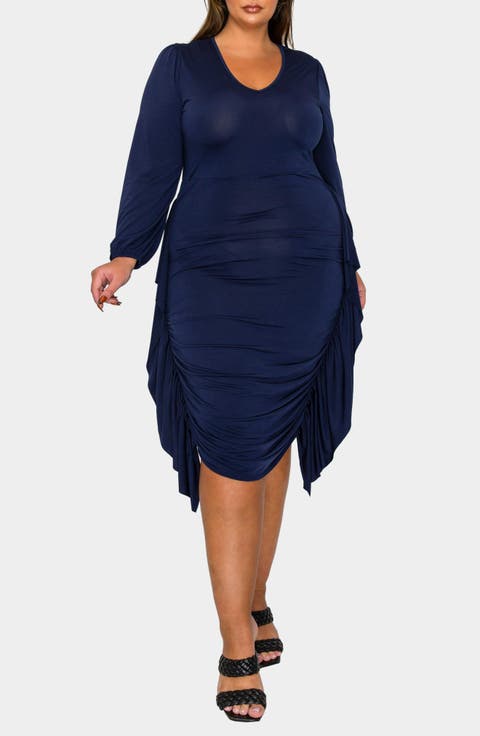 Nova Ruched Bodycon Dress (Plus)