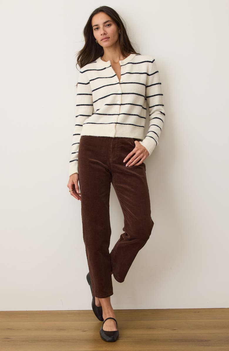 Marine Layer Sausalito Stripe Wool Blend Cardigan, Alternate, color, Harbor Stripe