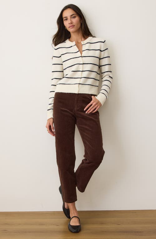 Marine Layer Sausalito Stripe Wool Blend Cardigan In Multi
