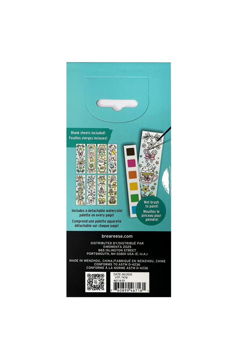 Watercolor Bookmark Pad, Hot Cocoa, 8 Christmas Designs, Alternate, color, Multicolored