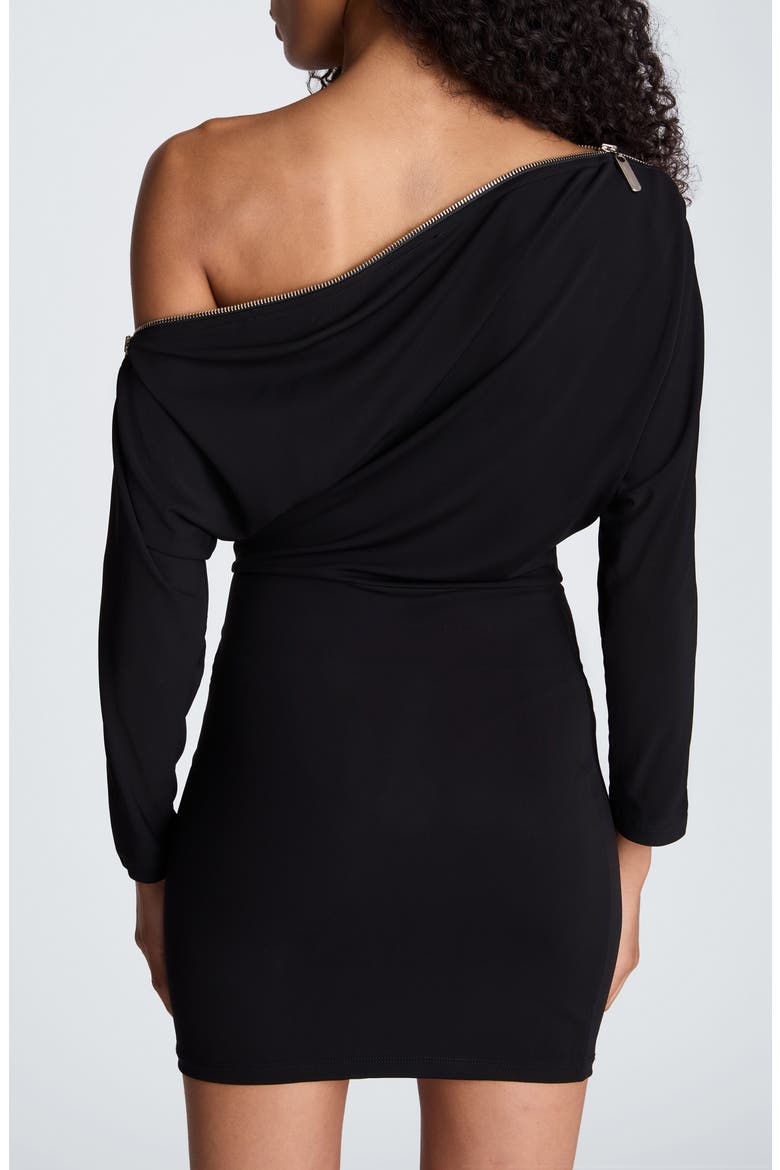Zipper Shoulder Minidress, Alternate, color, BLACK