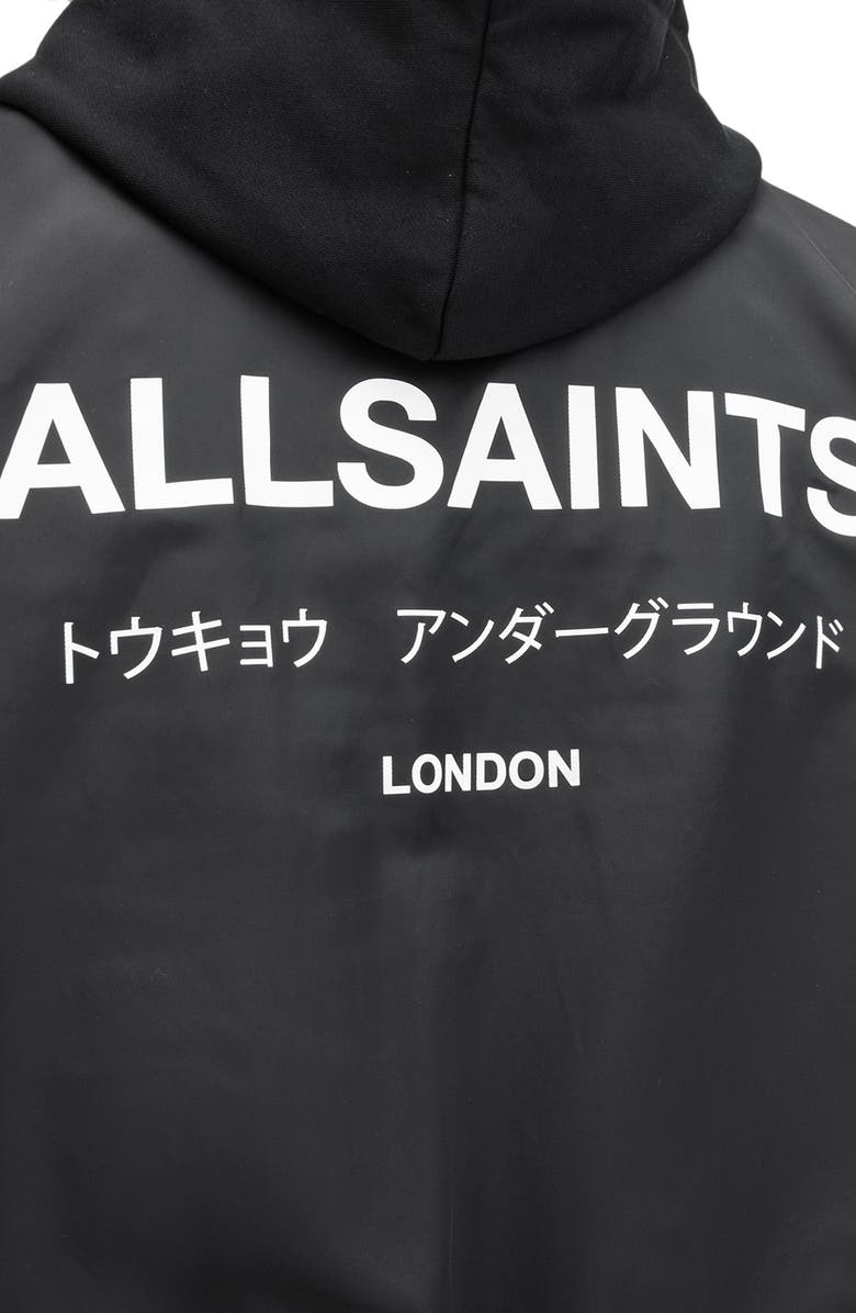 AllSaints Underground Bomber Jacket, Alternate, color, Black