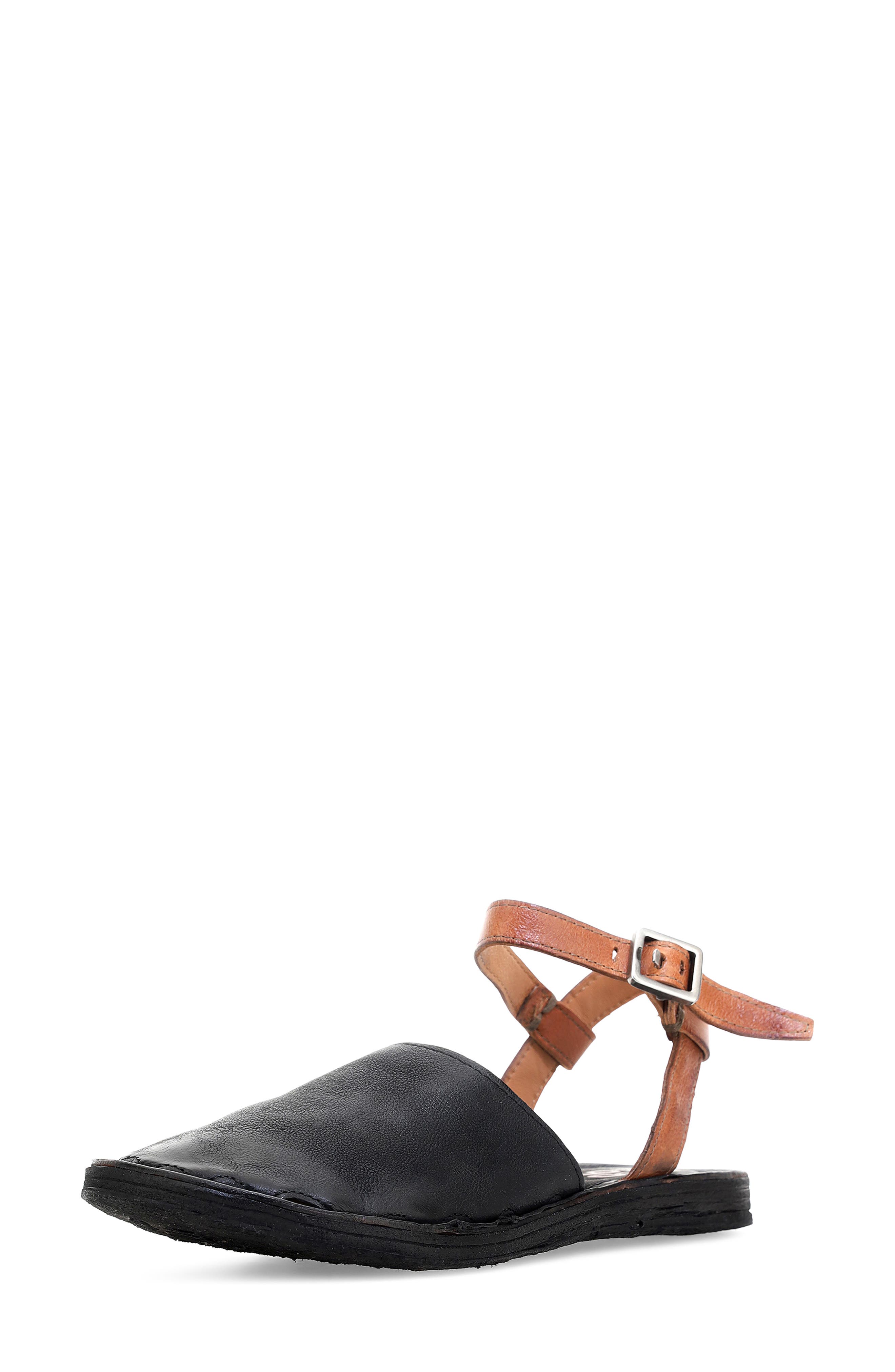 A.S.98 Rodrick Ankle Strap Flat, Main, color, Black