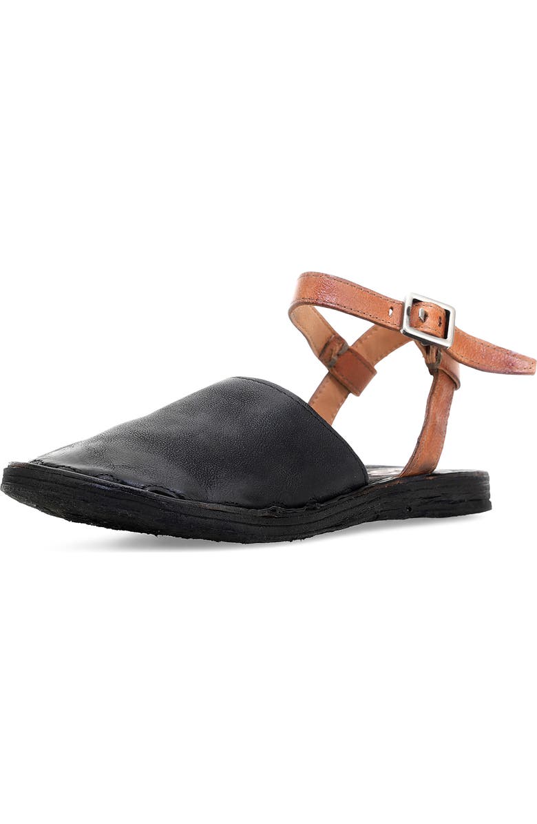 A.S.98 Rodrick Ankle Strap Flat, Main, color, Black