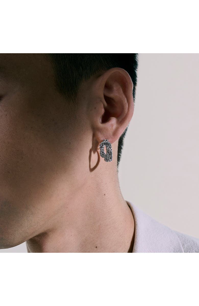 John Hardy Love Knot Hoop Earrings, 20mm, Alternate, color, Silver