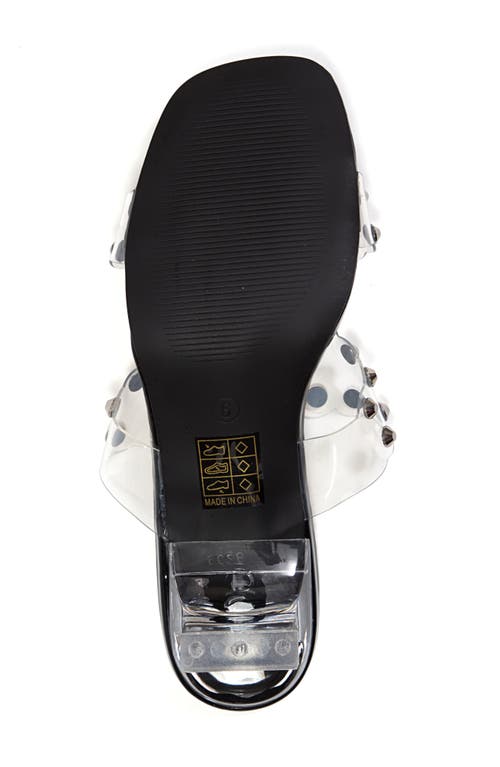 Ninety Union Mika Studded Transparent Sandals In Black