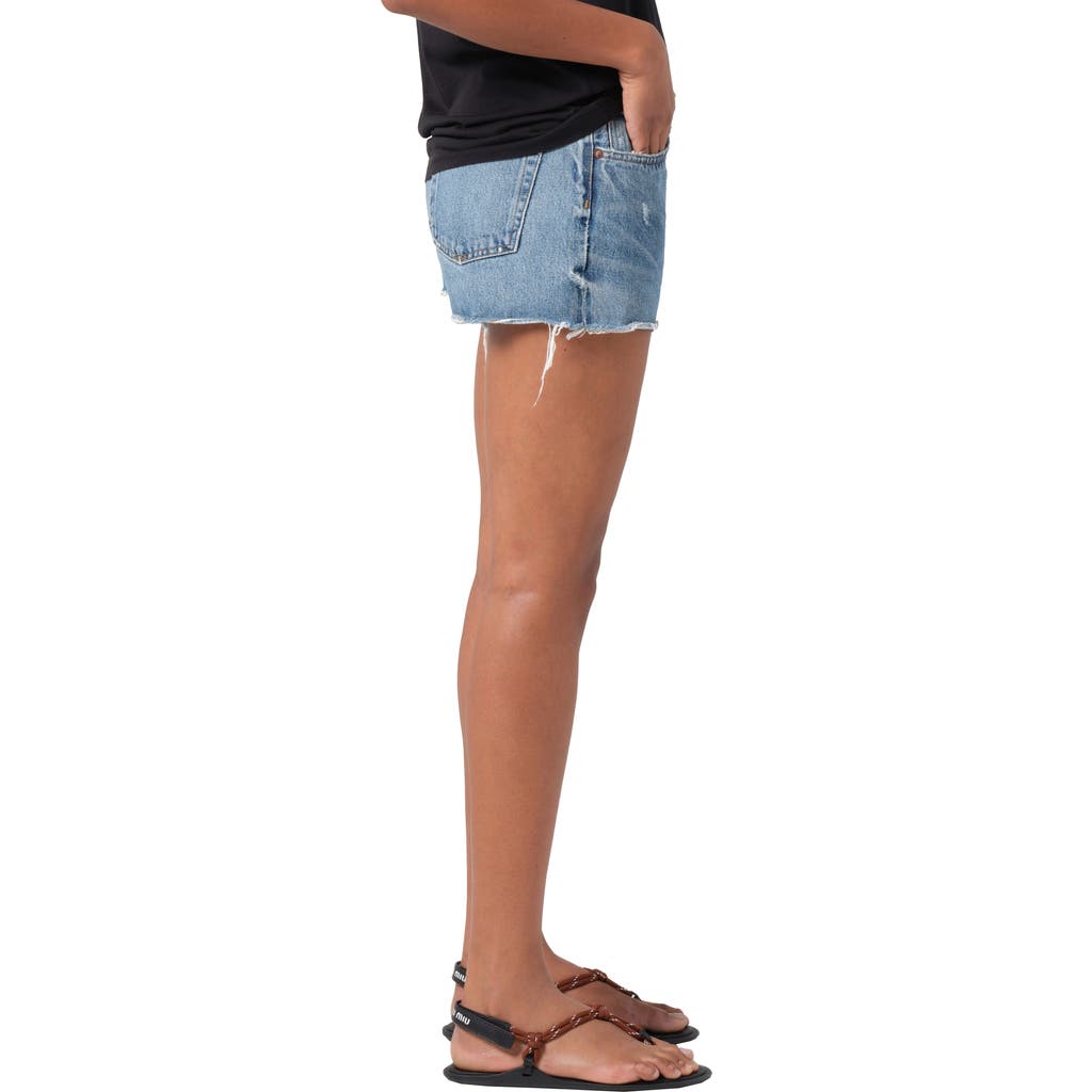 Shop Agolde Parker High Waist Denim Cutoff Shorts In Chorus