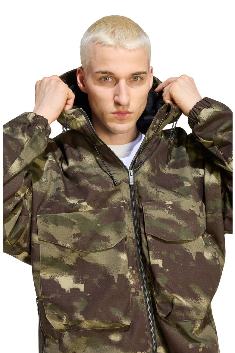 Camo Hooded Utility Jacket, Alternate, color, OLIVE STRATA