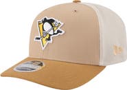New Era Men's New Era Tan/Light Brown Pittsburgh Penguins Two-Tone Trucker 9SEVENTY Stretch Snap Adjustable Hat
