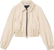 AllSaints Anouk Leather Crop Bomber Jacket