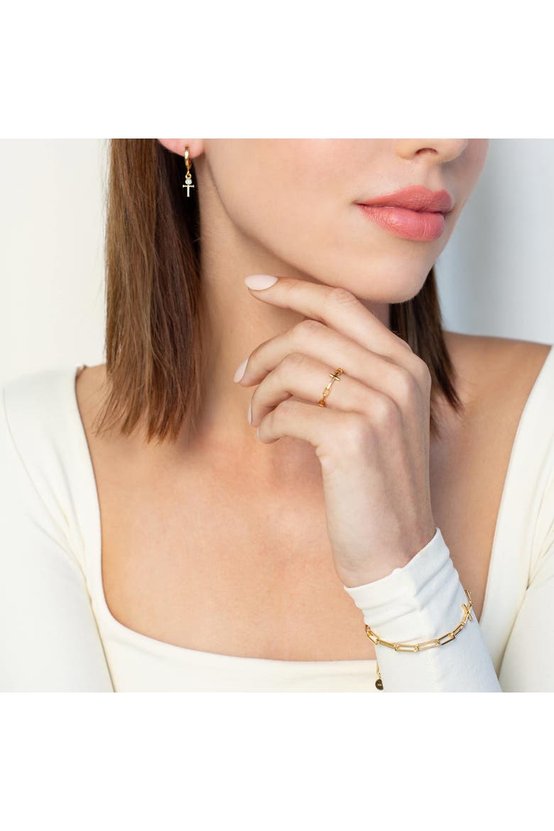 Chain Breaker Cross Ring, Alternate, color, 18k Gold Plated