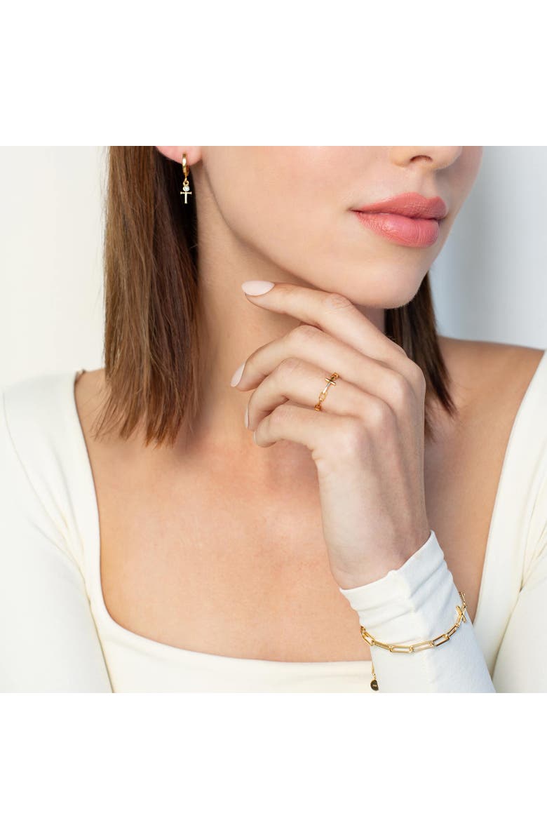 Rizen Jewelry Chain Breaker Cross Ring, Alternate, color, 18K Gold Plated