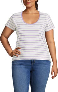 Lands' End Supima Cotton Short Sleeve Scoop Neck Tee