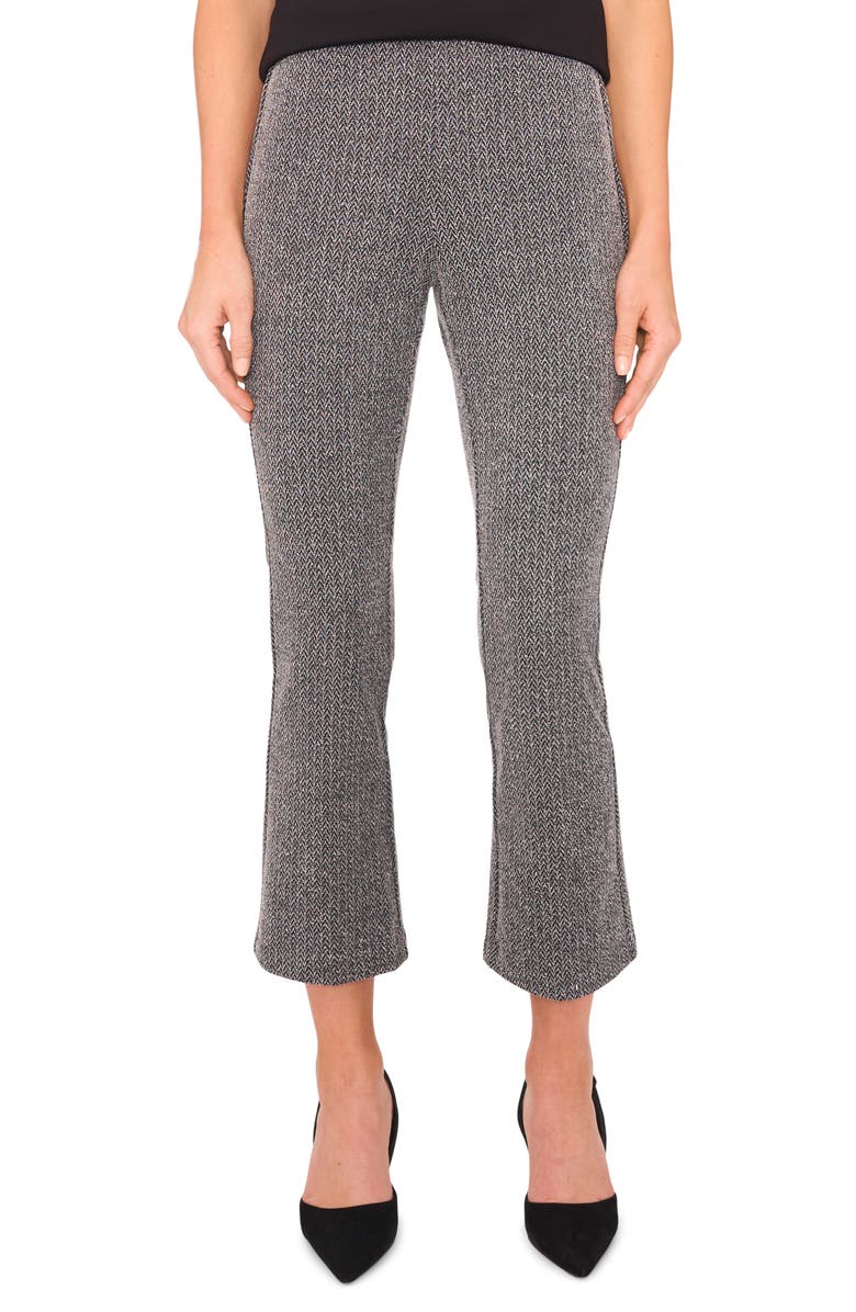 Halogen<sup>®</sup> Herringbone Kick Flare Pants, Main, color, Rich Black