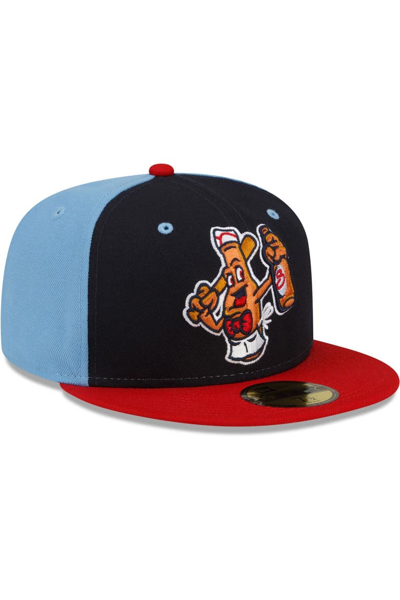 Men's New Era Navy/Red Salem Red Sox Theme Night 59FIFTY Fitted Hat, Alternate, color, Navy