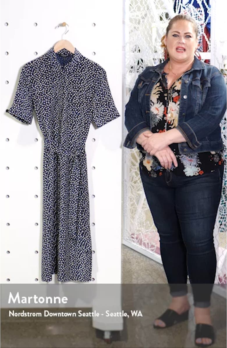 Doha Short Sleeve Silk Shirtdress, sales video thumbnail