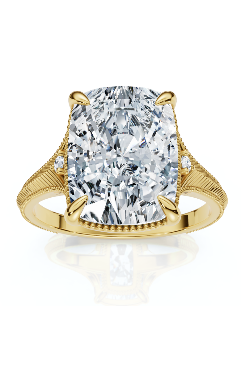 Bliss Diamond Certified 5Ct Taylor Elongated Cushion Engagement Ring 14k Gold Lab Grown, Main, color, 14K Yellow Gold