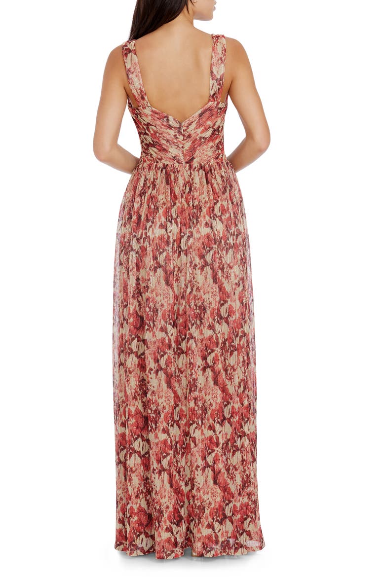 Mirabella Cutout Evening Gown, Alternate, color, ROUGE MULTI