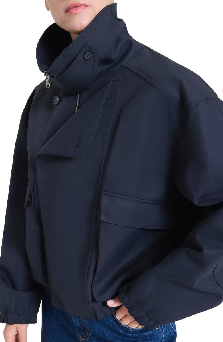 TWP Hunter Stand Collar Cotton Blend Jacket, Alternate, color, Midnight