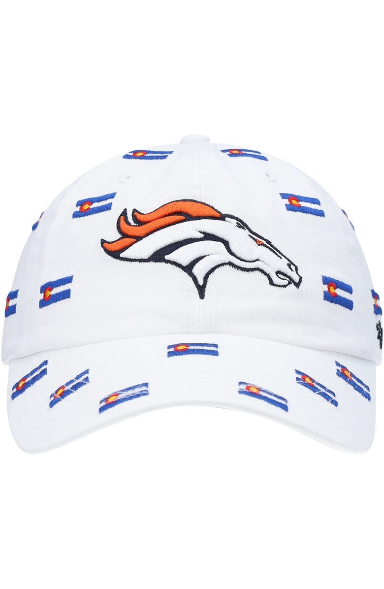 '47 Women's '47 White Denver Broncos Confetti Clean Up Adjustable Hat, Alternate, color, White