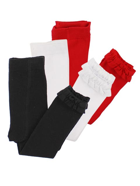 3-Pack Footless Ruffle Tights