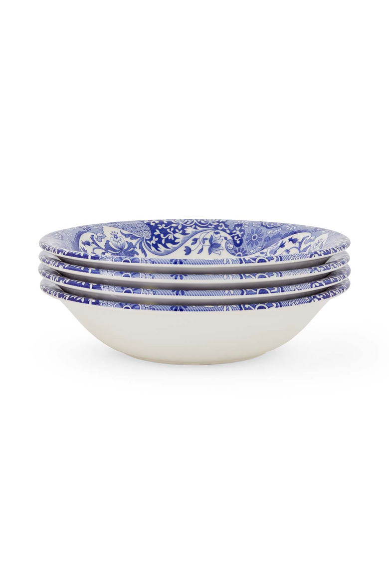 Blue Italian Christmas Cereal Bowl, Set of 4, Main, color, Blue
