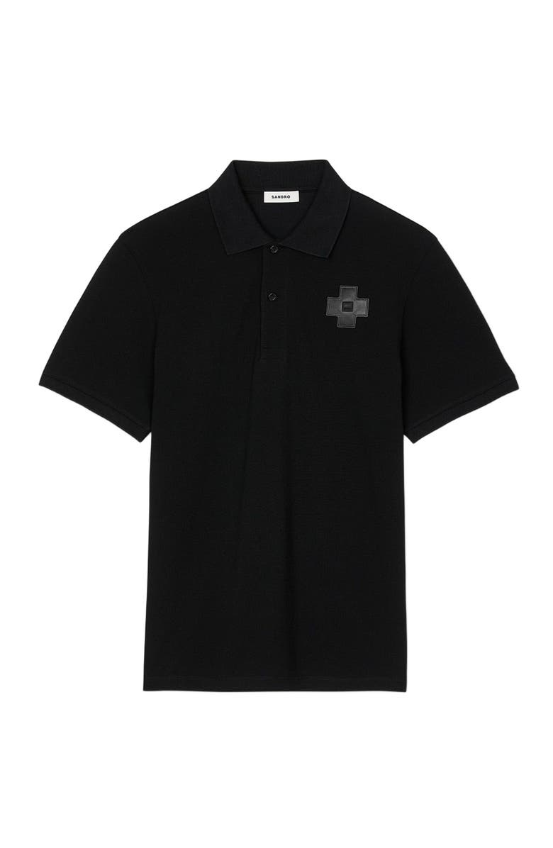 SANDRO Cotton polo shirt, Alternate, color, Black