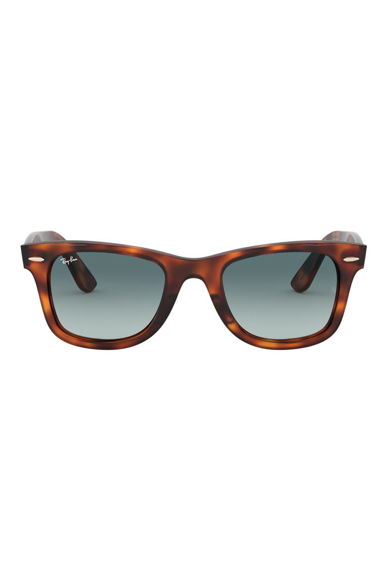 50mm Wayfarer Ease Gradient Sunglasses, Main, color, RED HAVANA