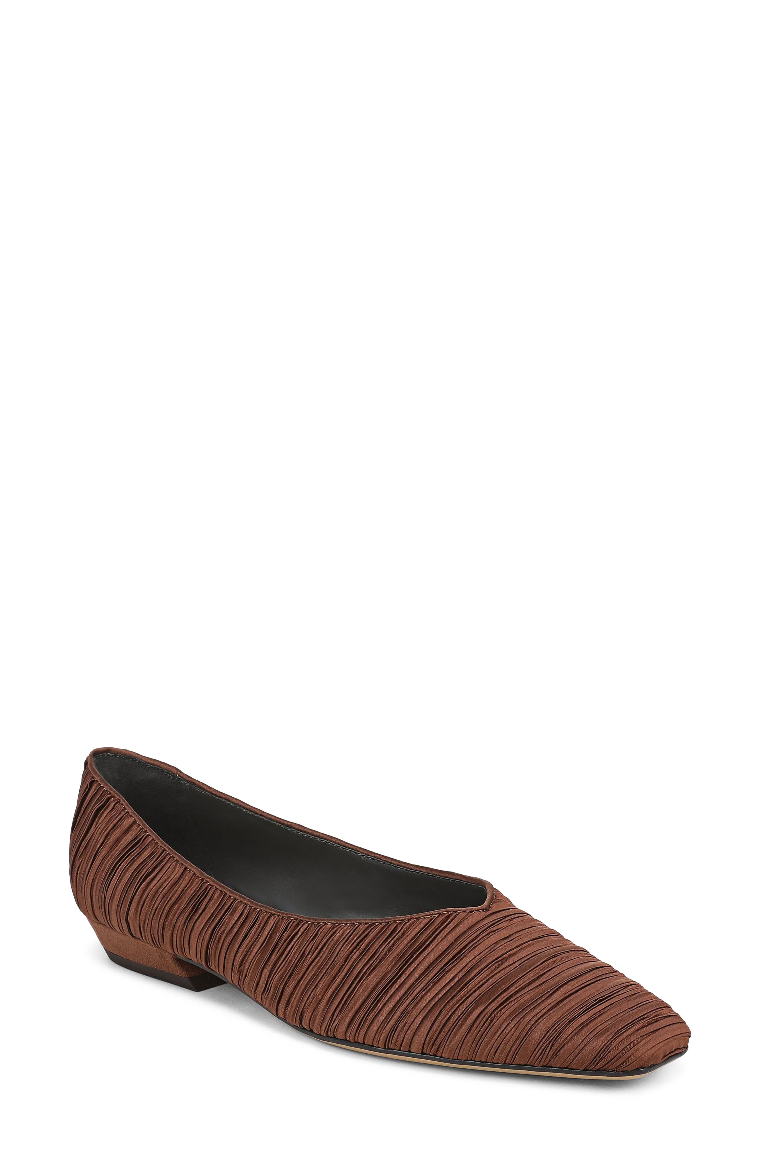BROWN PLEATED SATIN