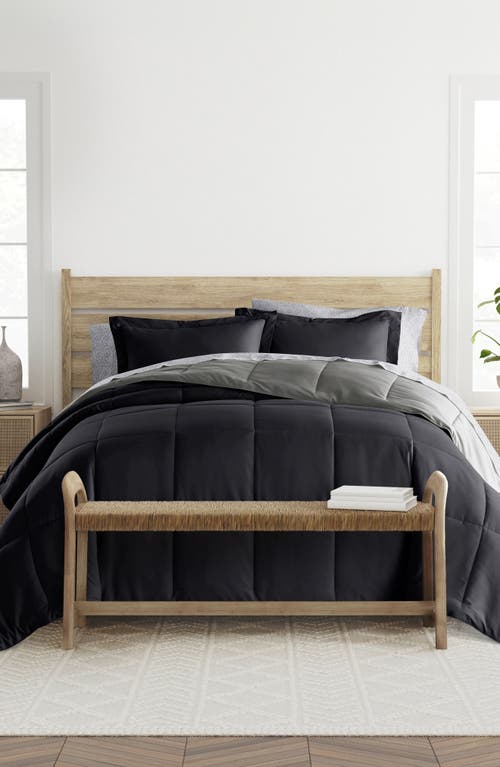 Homespun 7-piece Assorted Reversible Comforter Set In Black